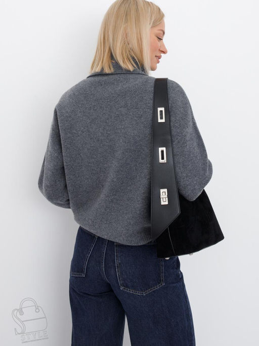 Сумка женская кожаная 1110M black  Polina&Eiterou  в Новосибирске