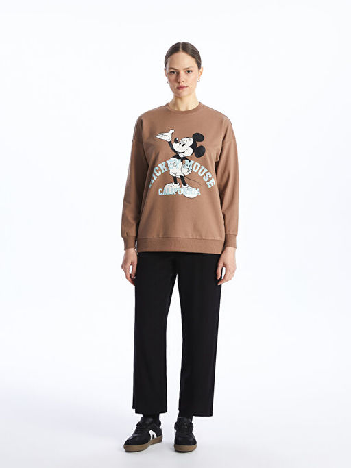 Bisiklet Yaka Mickey Mouse Bask?l? Kad?n Sweatshirt Tunik - Waikiki фото 2