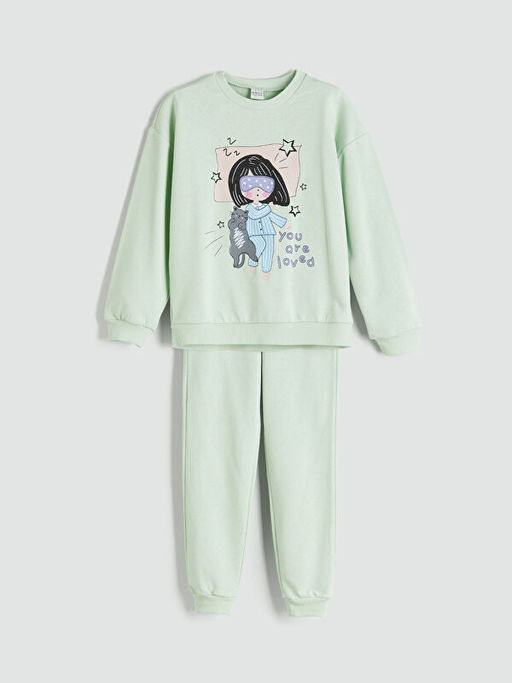 Bisiklet Yaka K?z ?ocuk Pijama Tak?m?