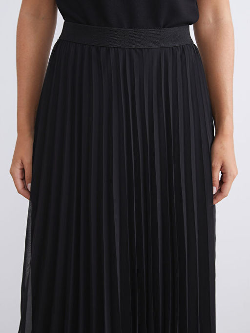 Beli Lastikli Pileli Etek