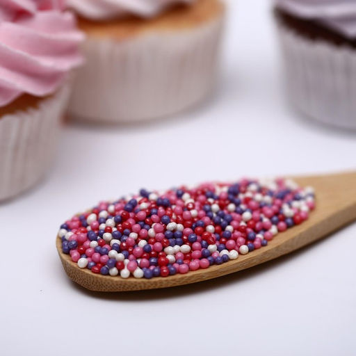 Цена за 2 шт. Посыпка кондитерская с мягким центром Бисер: сиреневый, красный, розовый, серебро, 50 г - Кондимир фото 2