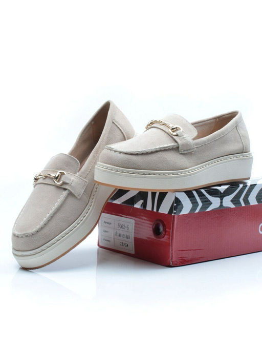 03-5062-5 BEIGE Лоферы женские (натуральная замша) - No name фото 15