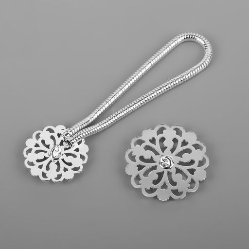 Декоративная застёжка «Круг», 9.5×3 см, цвет серебряный