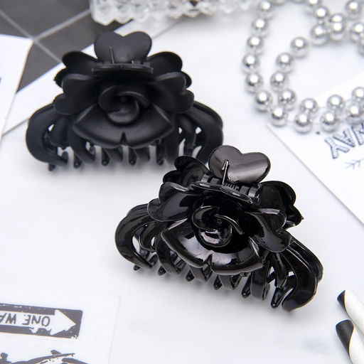 Цена за 12 шт. Крабик для волос «Ночка», роза, 6.8 см, матовый и глянец, МИКС