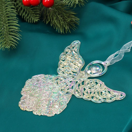 Цена за 2 шт. Ёлочная игрушка Зимнее волшебство. Ангелок перелив, 1210.5 см, прозрачный фото 2