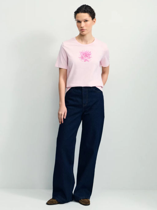 Футболка из хлопка с принтом / Zarina  фото 2