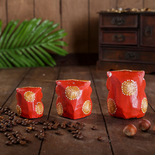 Сувенирный набор «Совы с сердечками», 6×19×8 см, дерево