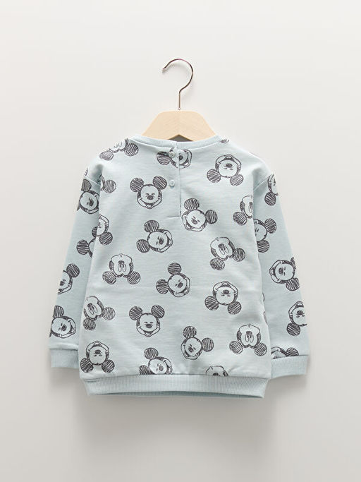 Bisiklet Yaka Uzun Kollu Mickey Mouse Bask?l? K?z Bebek Sweatshirt - Waikiki фото 3