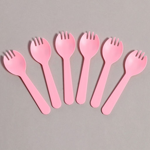 Набор одноразовой посуды, 6 шт, цвет розовый - Страна карнавалия фото 3