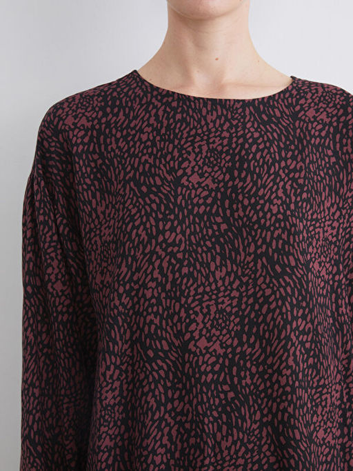 Bisiklet Yaka Desenli Bluz