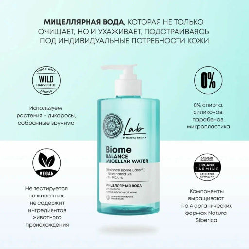 "NS" LAB Biome Вода Мицеллярная д/жирн.комб.кожи Balance 450мл с дозат.