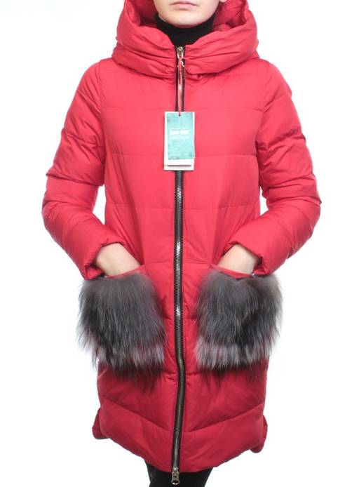 Y017-617 RED Пальто зимнее женское (био-пух) - Fashion фото 2