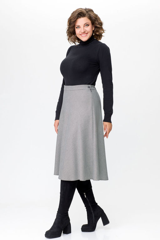 Блуза Swallow 803.2 черный+серебряный узор фото 84