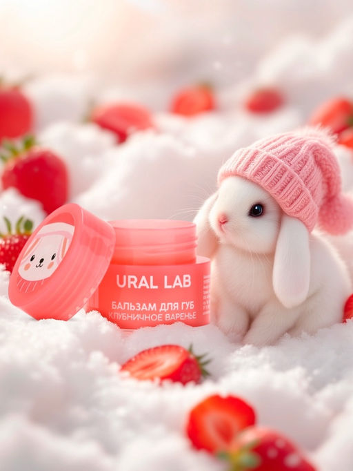 Цена за 5 шт. Бальзам для губ, 3 г, аромат клубничного варенья, URAL LAB  фото 15