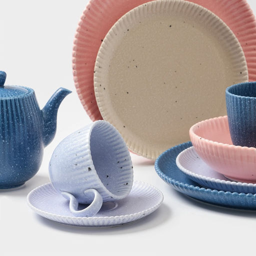 Тарелки Доляна Коралл, d=20.8 см, набор 2 шт., фарфор, голубые