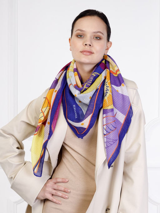 Платок жен. хл+шелк 110х110 BL22-0674-10 - Labbra фото 8