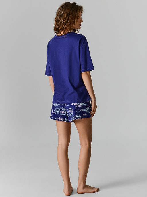 Комплект домашний женский синий с принтом - Mark formelle фото 3