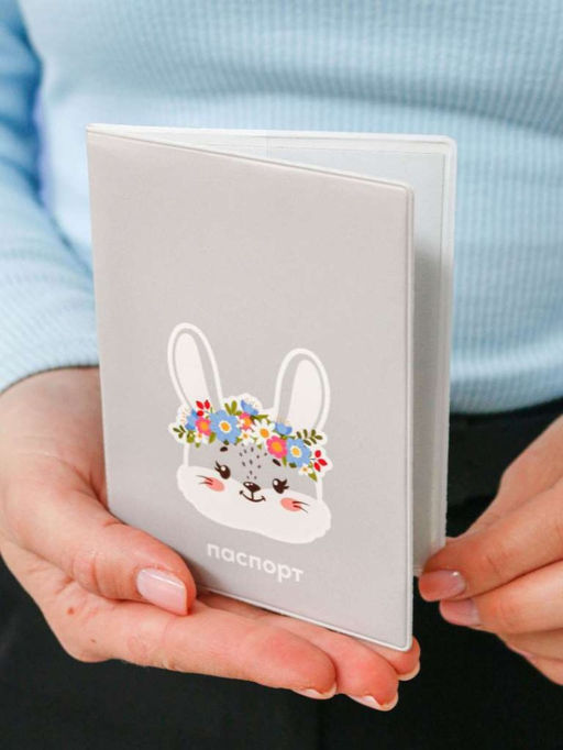 ОБЛОЖКА ДЛЯ ПАСПОРТА Flower bunny, плотность 600 мкм