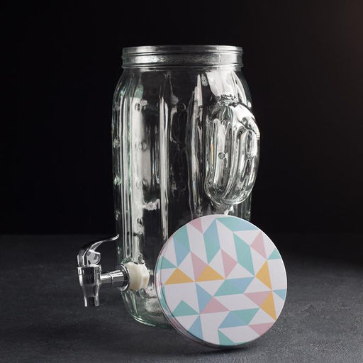 Диспенсер для напитков стеклянный «Тропики», 4 л, 21×22×29 см, цвет прозрачный