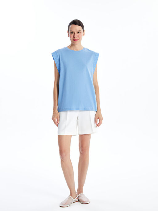 Kad?n Bisiklet Yaka D?z Bluz