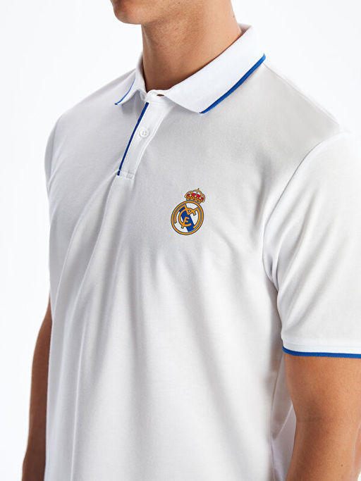 Polo Yaka Real Madrid Bask?l? Erkek Taraftar Ti??rt