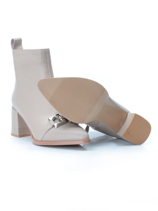 01-PCT167-3 BEIGE Ботинки демисезонные женские (натуральная кожа, байка)