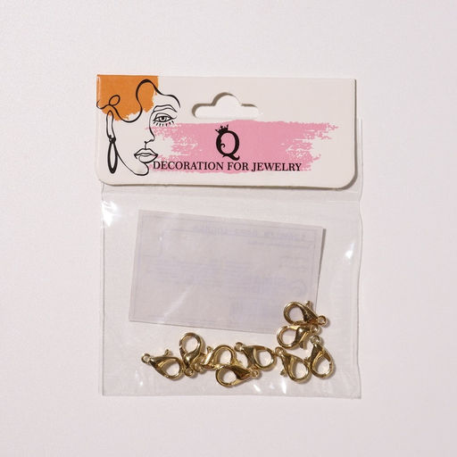 Цена за 4 шт. Замок карабин 10 шт. 12?7 мм, цвет золото