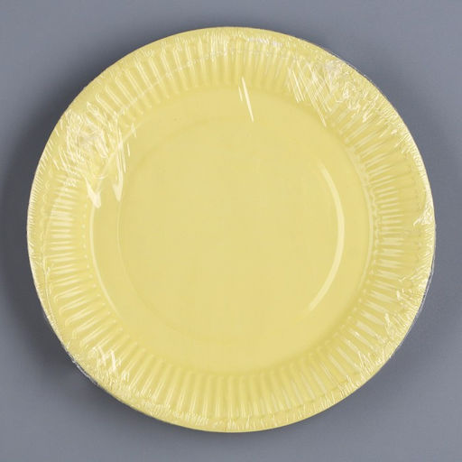 Цена за 10 шт. Тарелка бумажная Банановый, однотонная, 18 см - Страна карнавалия фото 5