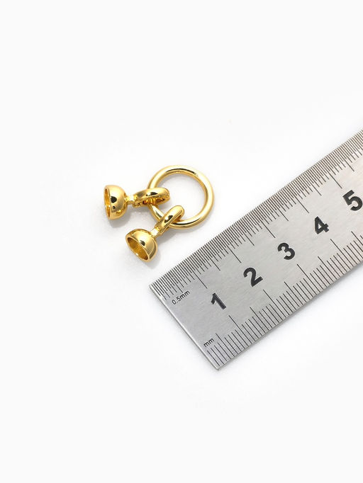 Замок-карабин с кольцом, 40×16×8 мм, медь, цвет золото