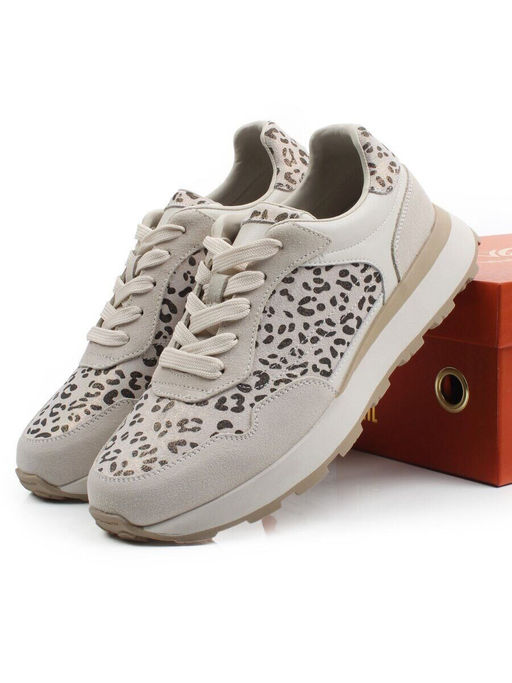 03-A1027-8 LT. BEIGE Кроссовки женские (натуральная замша, натуральная кожа)