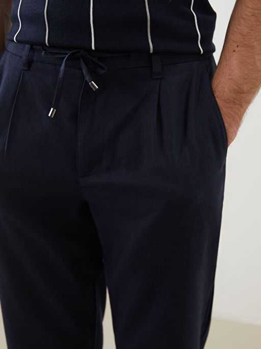 Брюки мужские Slim Fit с примесью льна