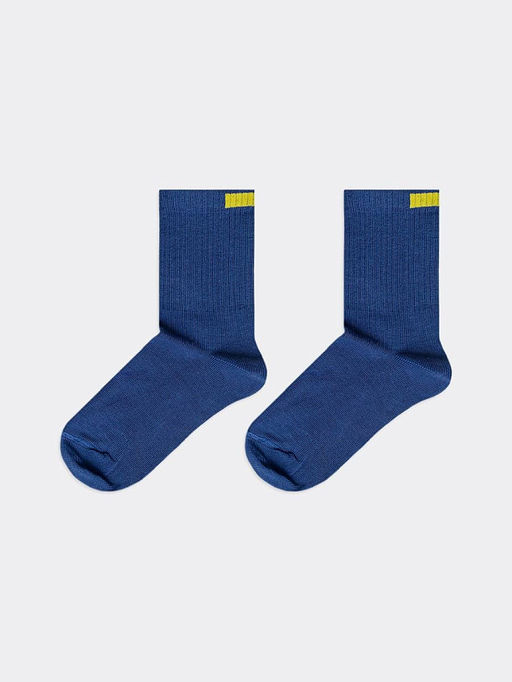 Цена за 5 пар! Детские высокие носки белого цвета с зеленым прямоугольником - Mark formelle фото 7