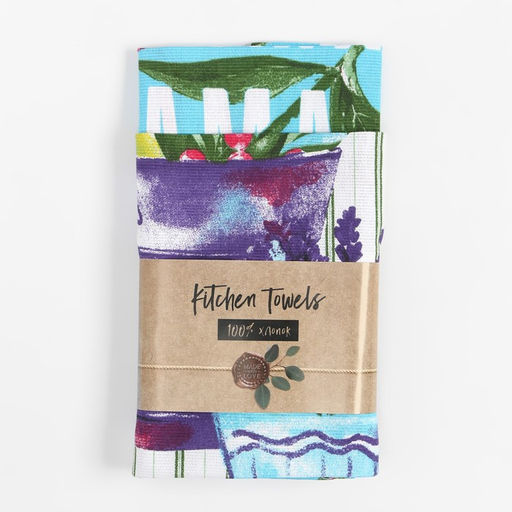 Набор кухонных полотенец Доляна Цветочная радость 35х60см-2шт, 100% хлопок  фото 6