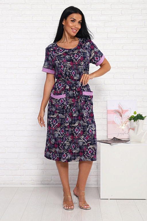 Платье с карманами (01008, фиолетовый) - Плиона фото 5