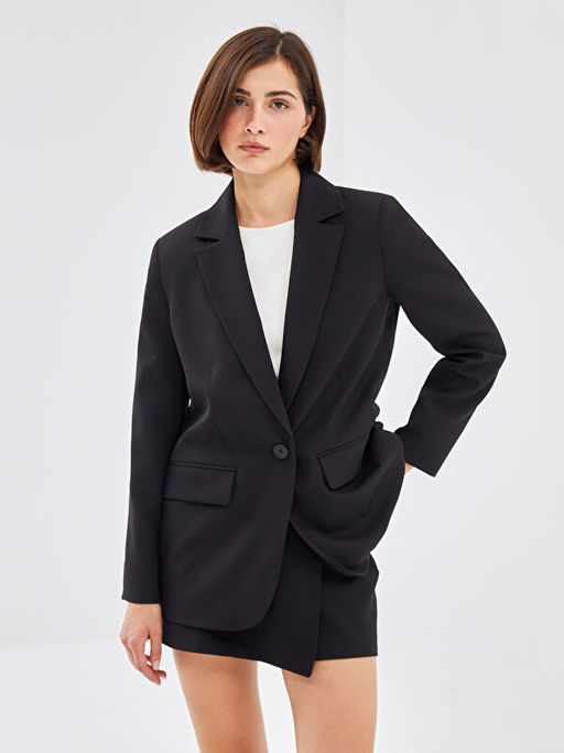Krep Kad?n Blazer Ceket