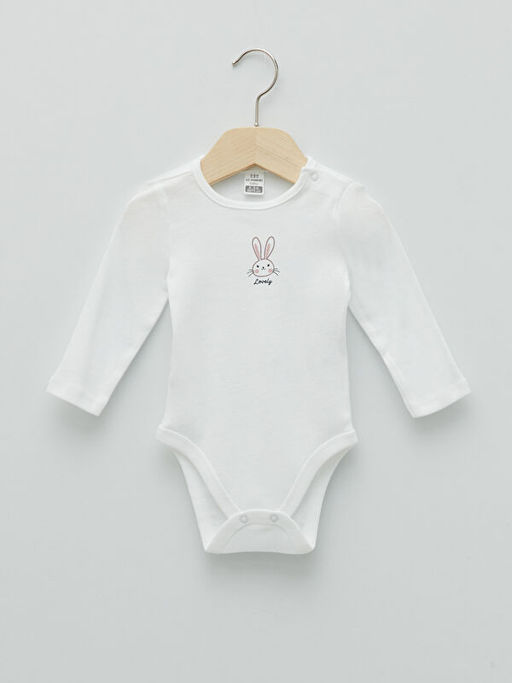 Bisiklet Yaka Uzun Kollu Pamuklu K?z Bebek ??t??tl? Body 5li - Waikiki фото 2