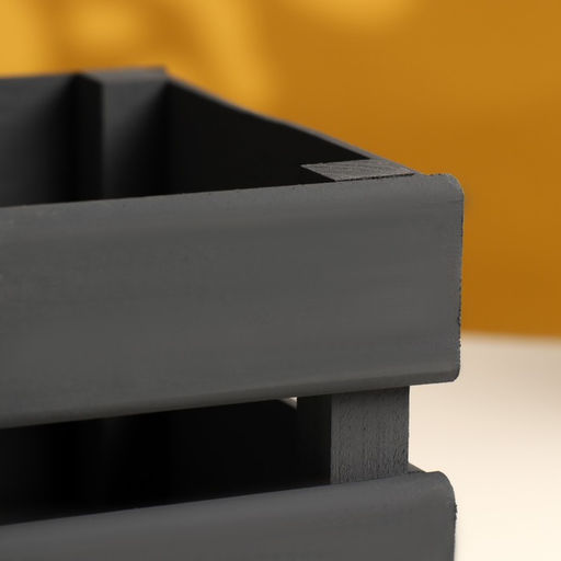 Кашпо деревянное 24.513.59 см Двушка Лайт, двухреечное, чёрный Дарим Красиво  фото 3