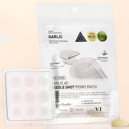 VT Cosmetics Заживляющие патчи от акне с микроиглами и чесноком / Garlic AC Reedle Shot Point Patch, 9 шт.