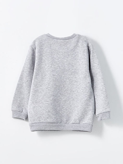 Bisiklet Yaka Uzun Kollu Bask?l? Erkek Bebek Sweatshirt 2li