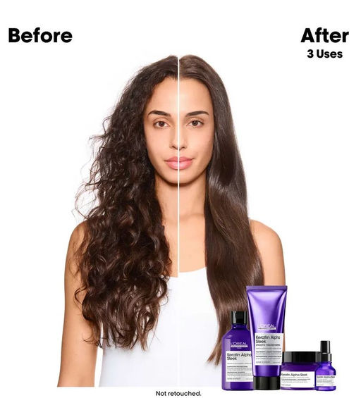 Бессульфатный шампунь для непослушных, пористых волос Keratin Alpha Sleek, 1500 мл (без помпы) Loreal - Loreal professionnel фото 2