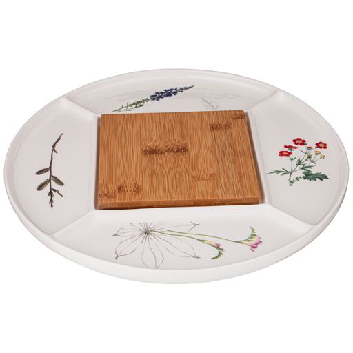 Менажница Bronco Meadow 5 секций с деревянной доской 32.5×32.5×2 см фото 4