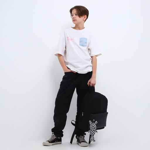 Рюкзак текстильный с карманом кожзам, 38х29х11 см, черный - Nazamok фото 11