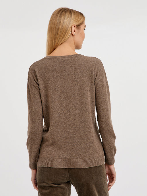 джемпер женский базовый из шерсти со спущенной линией плеча - Glenfield фото 5