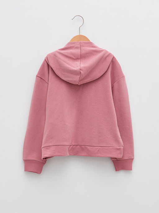 Kap??onlu Bask?l? Uzun Kollu K?z ?ocuk Sweatshirt - Waikiki фото 2