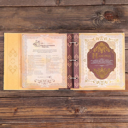 Родословная книга с рамкой под фото Семейная летопись, 22,5 х 23,7 см - Семейные традиции фото 14