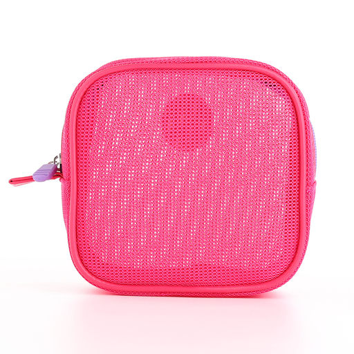 Косметичка на молнии, маленькая, сетчатая, Любовь и мир, малиновый - Simaland фото 2