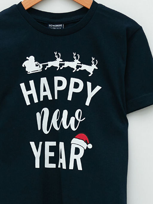 Bisiklet Yaka Y?lba?? Temal? K?sa Kollu Pamuklu Erkek ?ocuk Ti??rt - Waikiki фото 3