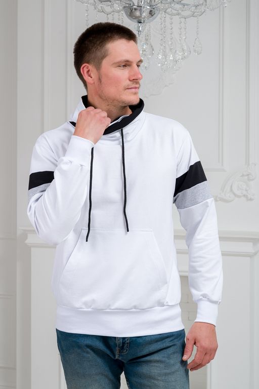 Толстовка мужская из футера Оскар белый макс - Амадэль фото 8