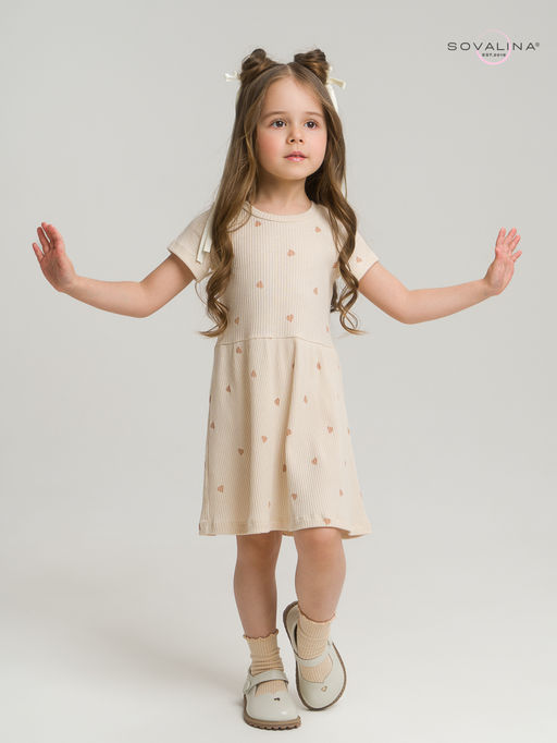 Платье Лето лапша кофейные сердечки