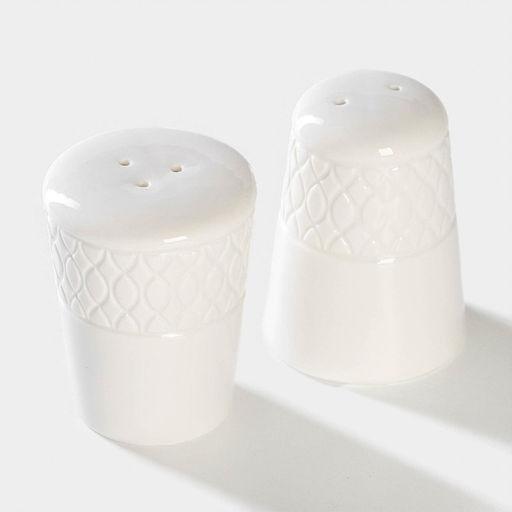 Набор для специй Magistro Argos, 2 предмета: солонка, перечница, 90 мл, 6×8 см, фарфор, белый